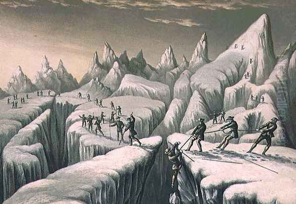 The Glacier du Tacconnay Oil Painting by George Baxter