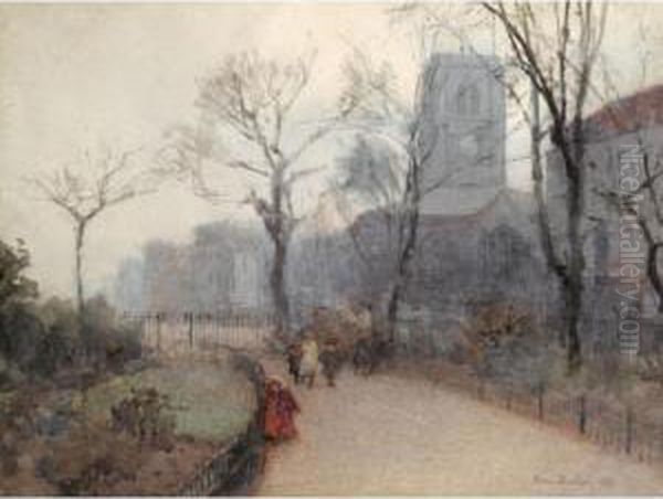 Old Chelsea Church Oil Painting by Rose Barton