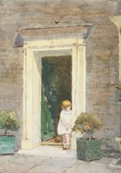 Doorway In Cheyne Walk Oil Painting by Rose Barton