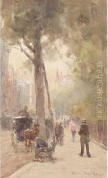 Street Scene Oil Painting by Rose Barton