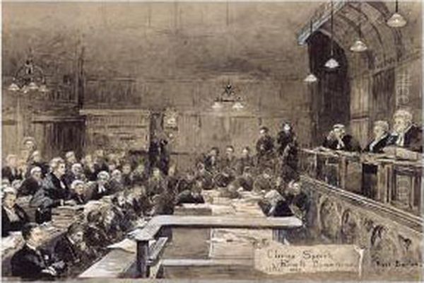 Closing Speech Of The Parnell Commission, 22nd November 1889 Oil Painting by Rose Barton