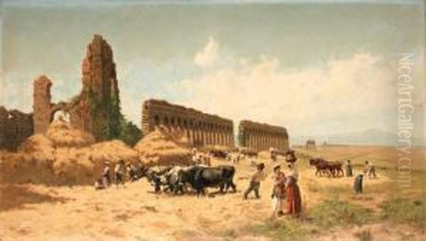 The Harvest Oil Painting by Pietro Barucci