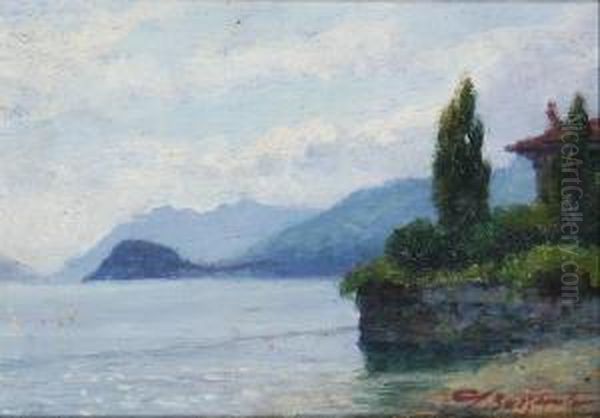 Punta Di Bellagio Oil Painting by Licinio Barzanti