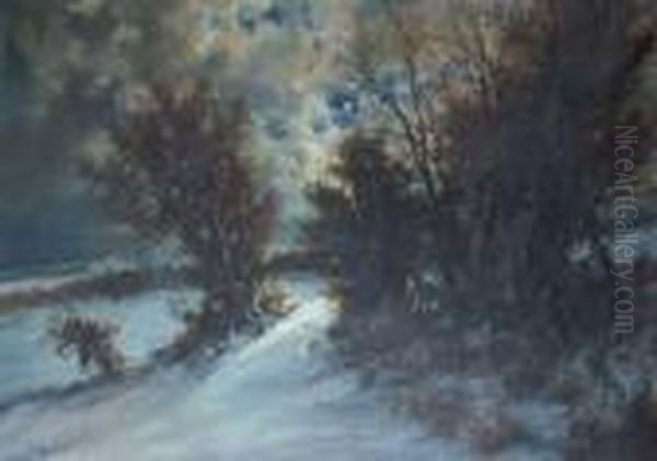 Paesaggio Notturno Oil Painting by Licinio Barzanti