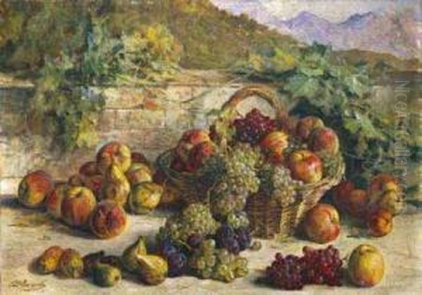 Natura Morta Con Frutta Oil Painting by Licinio Barzanti