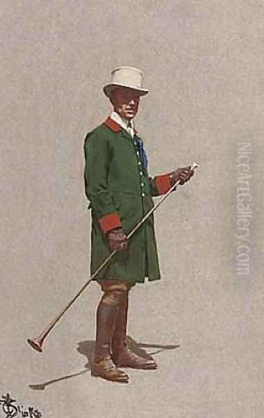 A Coachman in Livery Oil Painting by Thomas Blinks