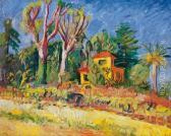 Landscape In South France Oil Painting by Andor Basch