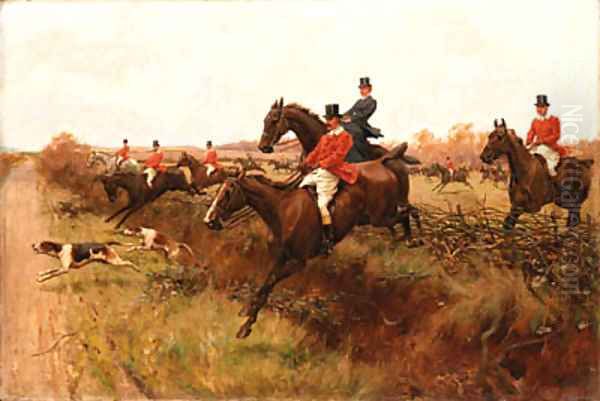 Full Cry, The York and Ainsty Hounds Oil Painting by Thomas Blinks