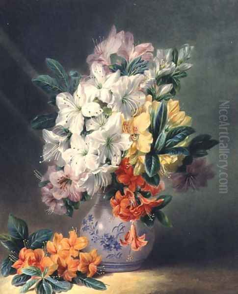 Azaleas Oil Painting by Valentine Bartholomew