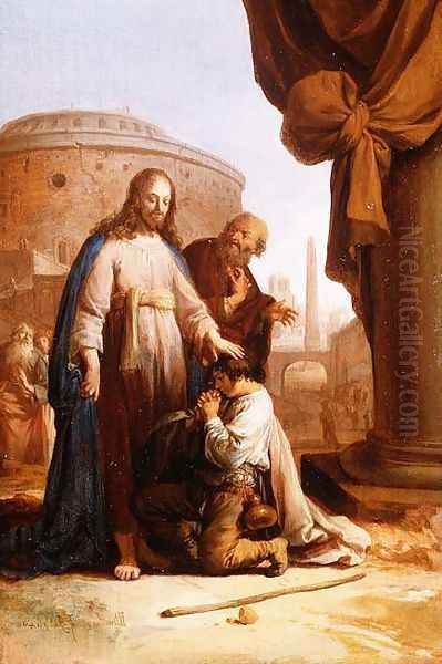 Christ and the Rich Young Ruler, 1640 Oil Painting by Bartholomeus Breenbergh