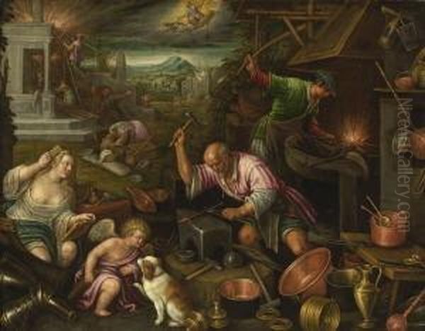 Das Element Des Feuers. Oil Painting by Jacopo Bassano (Jacopo da Ponte)