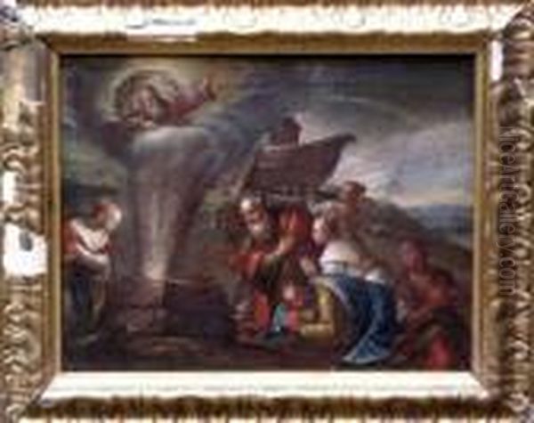 Noahs Thankfull Prayer Oil Painting by Jacopo Bassano (Jacopo da Ponte)