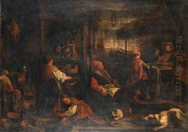 The Supper At Emmaus Oil Painting by Jacopo Bassano (Jacopo da Ponte)