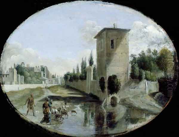 Italian Landscape Oil Painting by Bartholomeus Breenbergh