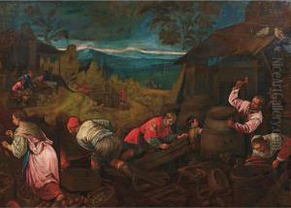 Autunno Oil Painting by Jacopo Bassano (Jacopo da Ponte)