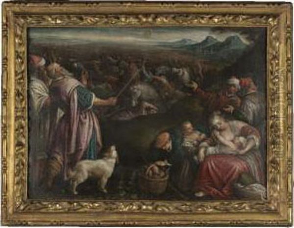 The Crossing Of The Red Sea Oil Painting by Jacopo Bassano (Jacopo da Ponte)