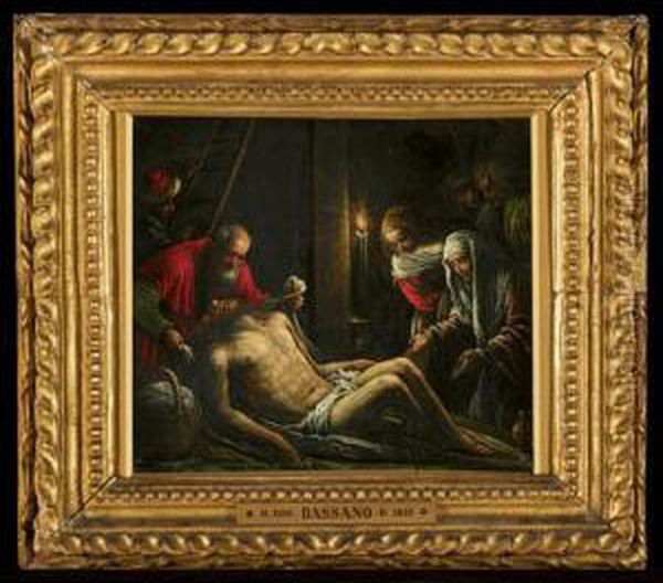 The Lamentation Over The Dead Christ Oil Painting by Jacopo Bassano (Jacopo da Ponte)