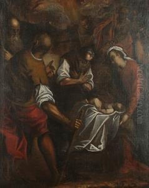 The Adoration Of The Shepherds Oil Painting by Jacopo Bassano (Jacopo da Ponte)