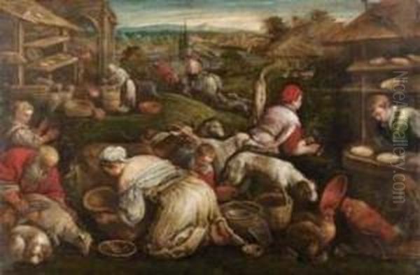 La Primavera - (il Mese Di Maggio) Oil Painting by Jacopo Bassano (Jacopo da Ponte)