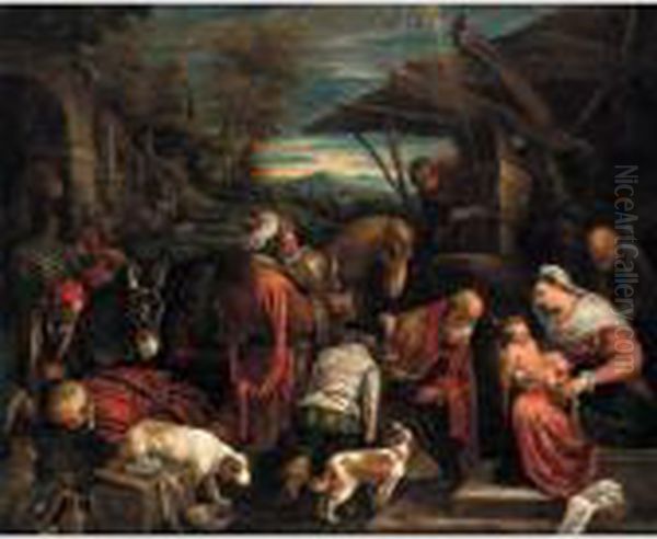 Adorazione Dei Magi Oil Painting by Jacopo Bassano (Jacopo da Ponte)