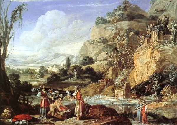 Landscape with the Finding of Moses Oil Painting by Bartholomeus Breenbergh