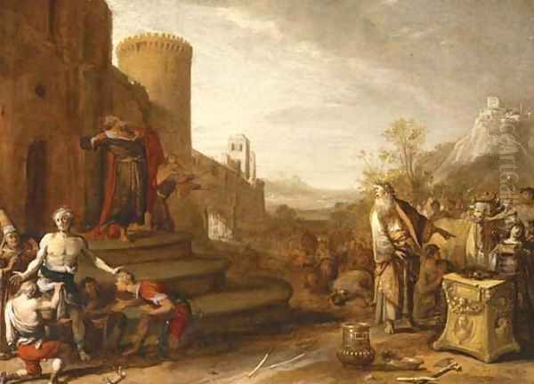 Saint Paul and Saint Barnabus at Lystra Oil Painting by Bartholomeus Breenbergh