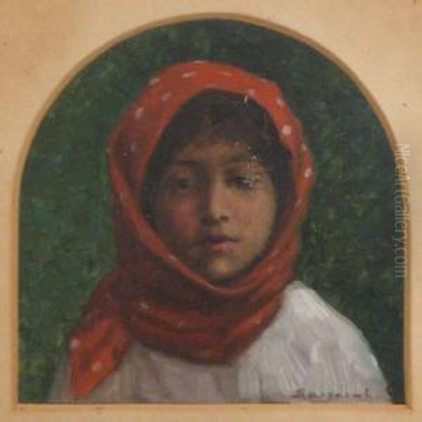 Peasant Girl Oil Painting by Ludovic Bassarab