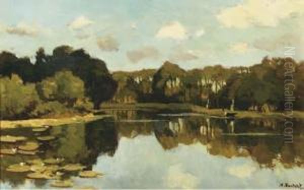 A View On The River Vecht Oil Painting by Nicolaas Bastert