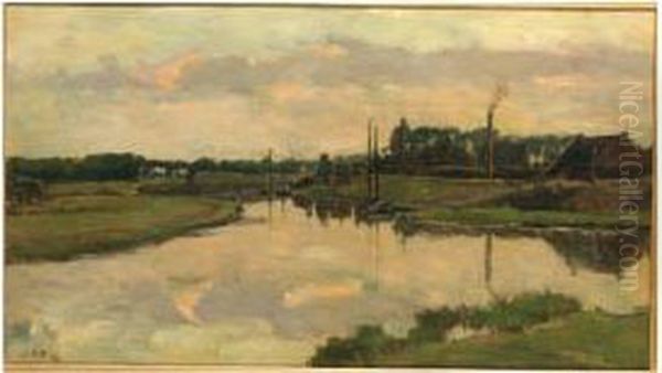 A View Of A Tilefactory In Loenen Aan De Vecht Oil Painting by Nicolaas Bastert