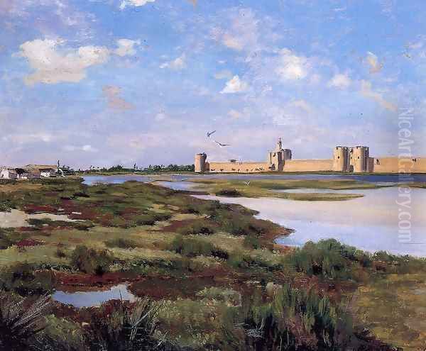 Aigues-Mortes Oil Painting by Jean Frederic Bazille