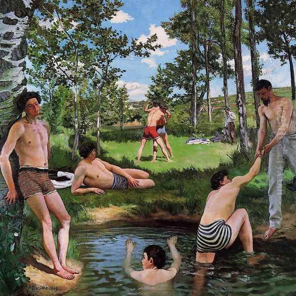 Summer Scene Oil Painting by Jean Frederic Bazille