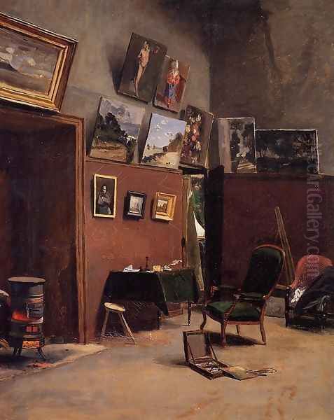 The Studio on the Rue de Furstenberg Oil Painting by Jean Frederic Bazille