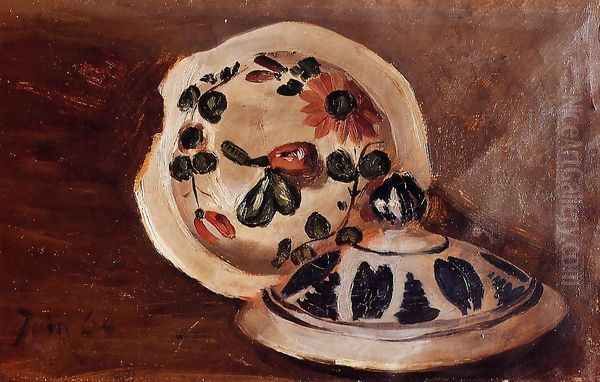 Soup Bowl Covers Oil Painting by Jean Frederic Bazille