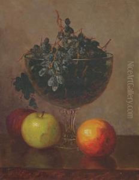 Still Life With Fruit And Glass Compote Oil Painting by Frederick Stone Batcheller