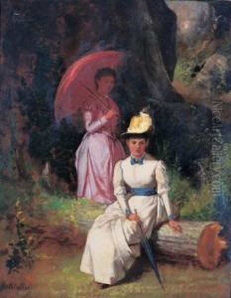 A Pause In The Day Oil Painting by Frederick Stone Batcheller