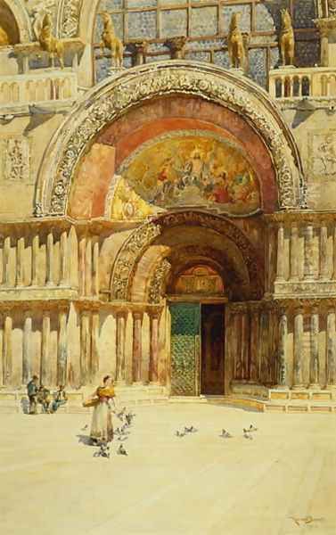 The Entrance to St. Mark's, Venice Oil Painting by Reginald Barratt