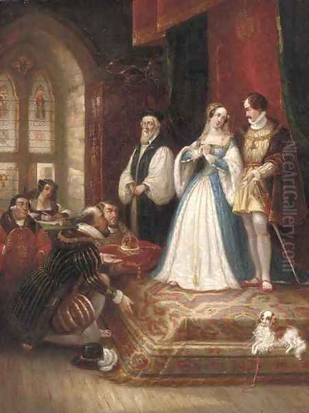 The marriage of Queen Mary Oil Painting by Thomas Jones Barker