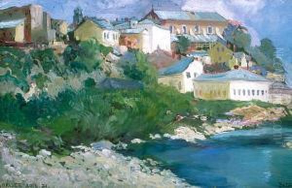 Gorlice Oil Painting by Stanislaw Batowski-Kaczor