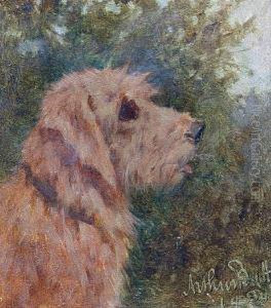 A Terrier Oil Painting by Arthur Batt