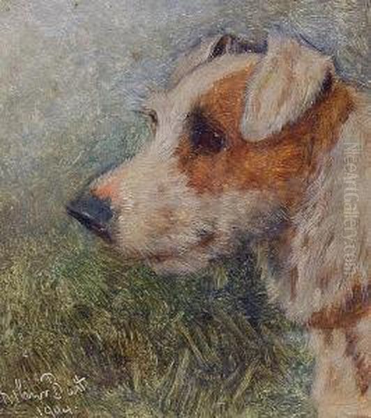 A Terrier Oil Painting by Arthur Batt