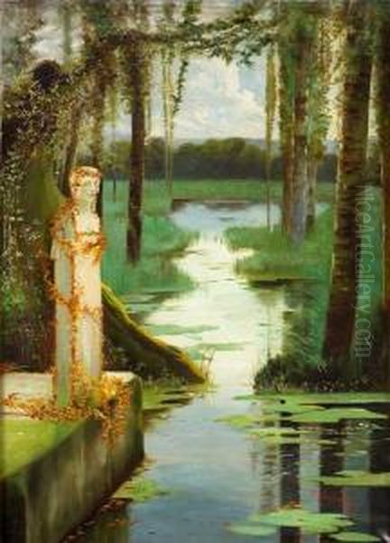 Ruscello Nel Parco Oil Painting by Alessandro Battaglia