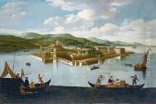 Veduta Dell'isola Bella Oil Painting by Francesco Battaglioli