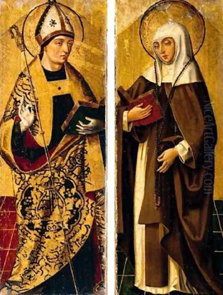 Saint Augustine and Saint Monica Oil Painting by Pedro Berruguette