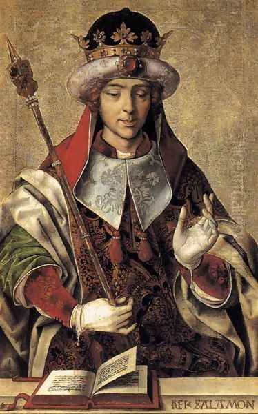 Salomon c. 1500, Oil on wood Oil Painting by Pedro Berruguette