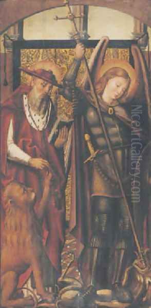 Saint Jerome and Saint George Oil Painting by Pedro Berruguette