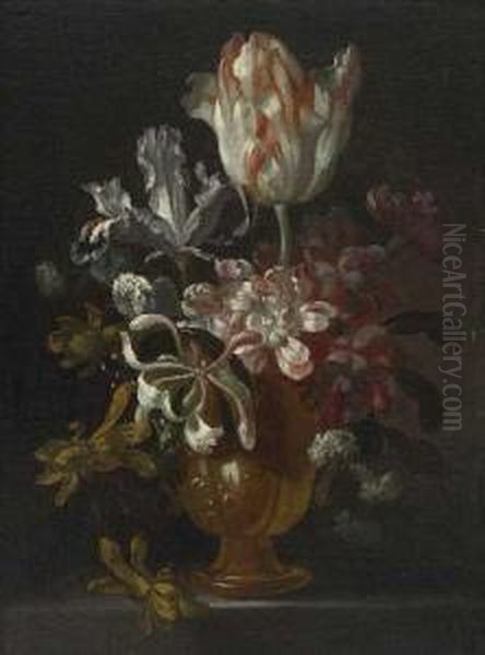 Blumenstillleben Oil Painting by Nicolas Baudesson