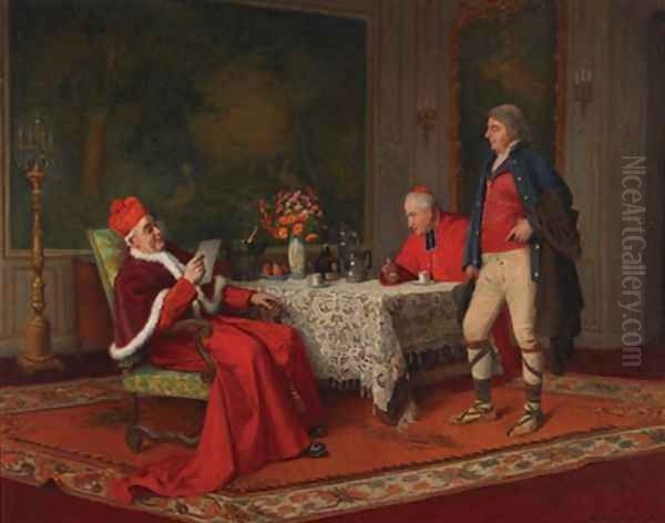 The cardinal's letter Oil Painting by Jules Benoit-Levy