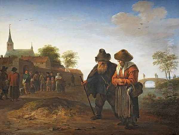 Bauernpaar in Landschaft Oil Painting by Pieter de Bloot