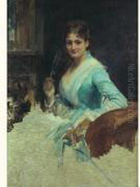 Portrait De Madame De Gironde Oil Painting by Baudry Paul