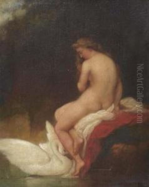 Leda Mit Dem Schwan. Oil Painting by Baudry Paul